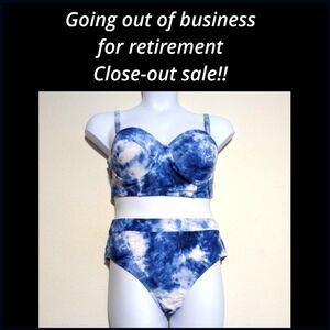 Tie Dye Push Up Bikini Swimsuit Plus Size 1X NWT